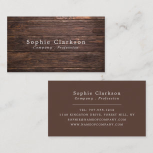 Brown Wood Boards, Rustic Business Card