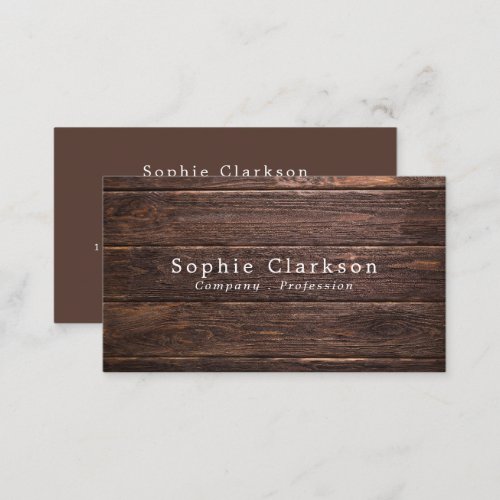 Brown Wood Boards Rustic Business Card