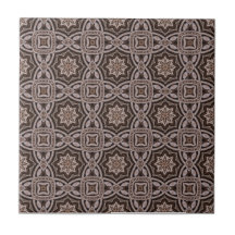 Brown Wood Carvings Ceramic Tile
