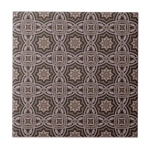 Brown Wood Carvings Ceramic Tile