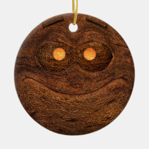 Brown Wood Ceramic Ornament