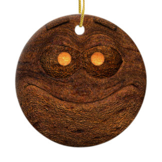 Brown Wood Ceramic Ornament