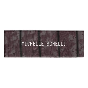 Brown Wood Design Background Plain Legible Modern Name Tag Brown Wood Design Background Plain Legible Modern Name Tag