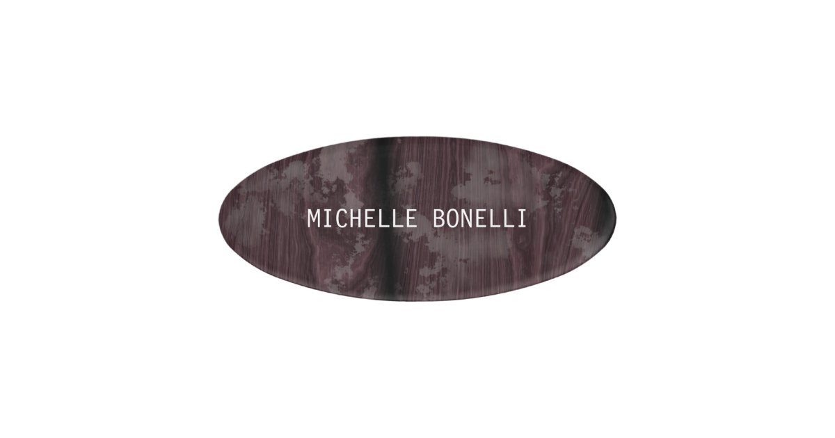 Brown Wood Design Background Plain Legible Modern Name Tag Zazzle Com