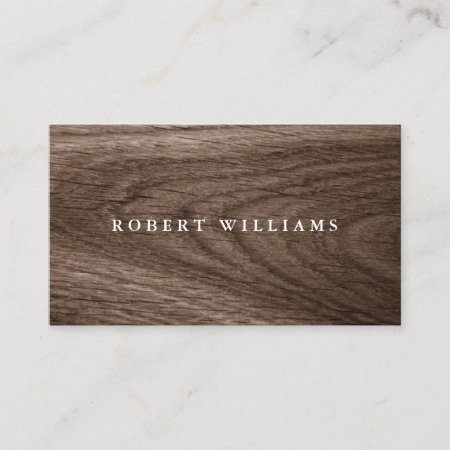 Brown Wood Elegant Stylish Professional Business Card