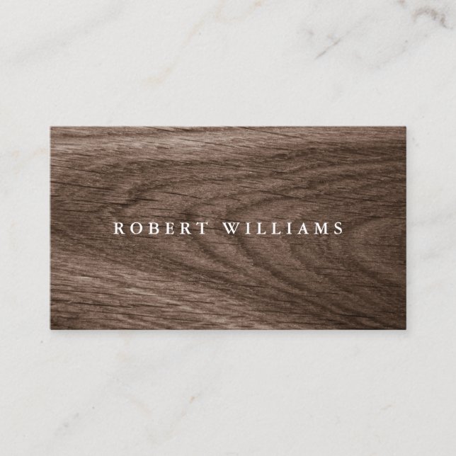 Brown wood elegant stylish professional business card (Front)
