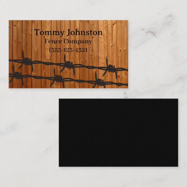 Brown Wood Fence Company  Business Card (Front/Back)