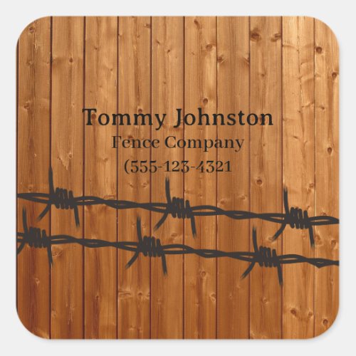 Brown Wood Fence Company  Square Sticker