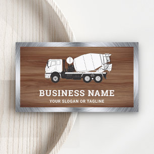 Brown Wood Grain Concrete Mixer Cement Truck Business Card