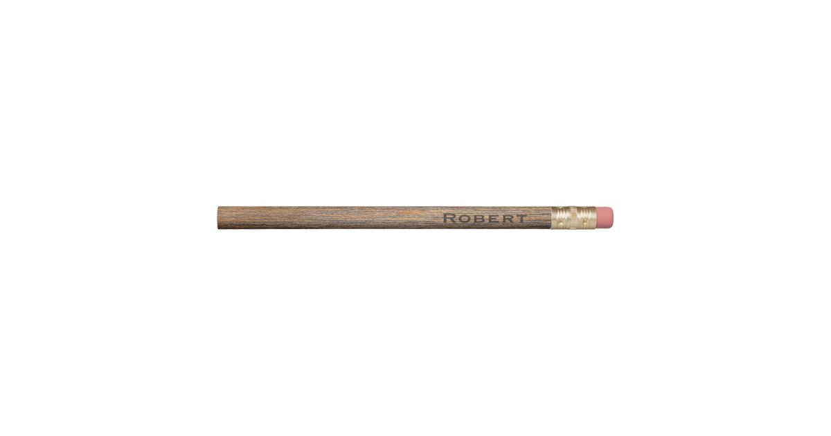 Brown Wood Grain Personalized Pencil Zazzle