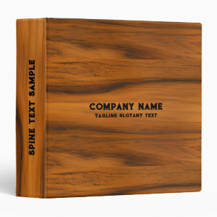 Brown Wood Grain Texture Print 3 Ring Binder