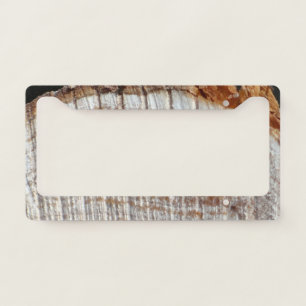 Brown wood license plate frame