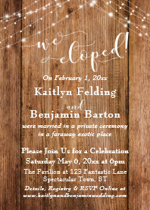 elopement reception invitations zazzle