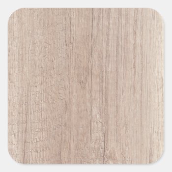 Brown Wood Look Blank Template Trendy Elegant Square Sticker by art_grande at Zazzle