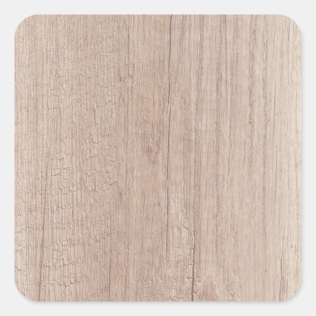 Brown Wood Look Blank Template Trendy Elegant Square Sticker (Front)