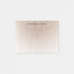 Brown Wood Look Template Stylish Distressed Text Post-it Notes