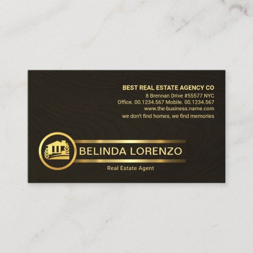 Brown Wood Moveable Gold Lines Business Card