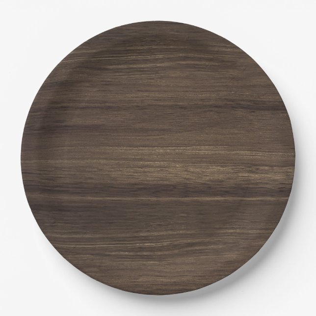 Brown Wood Paper Plates (Front)