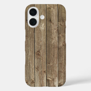 Brown Wood Pattern Handsome Zen iPhone 16 Case