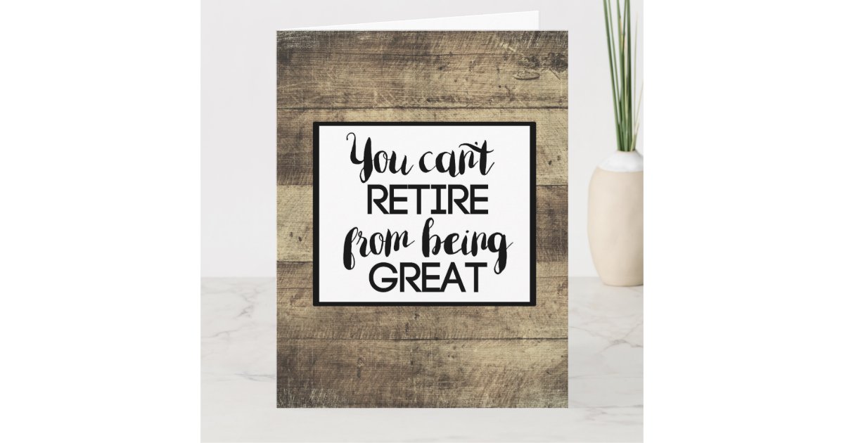 Brown Wood Rustic Retirement Card | Zazzle