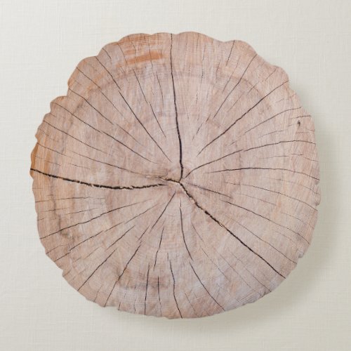 Brown wood slab round pillow