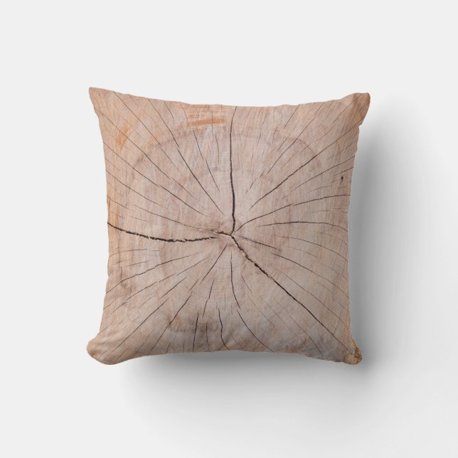 Brown wood slab throw pillow (Front)