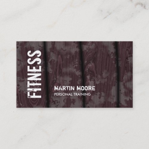 Brown Wood Special Modern Fitness Personal Trainer Business Card