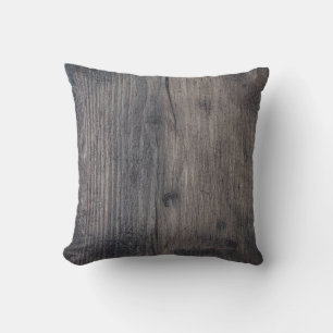 Brown wooden board throw pillow