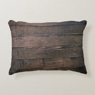 Brown wooden boards accent pillow
