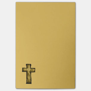 Brown Wooden Cross Illustration Post-it Notes