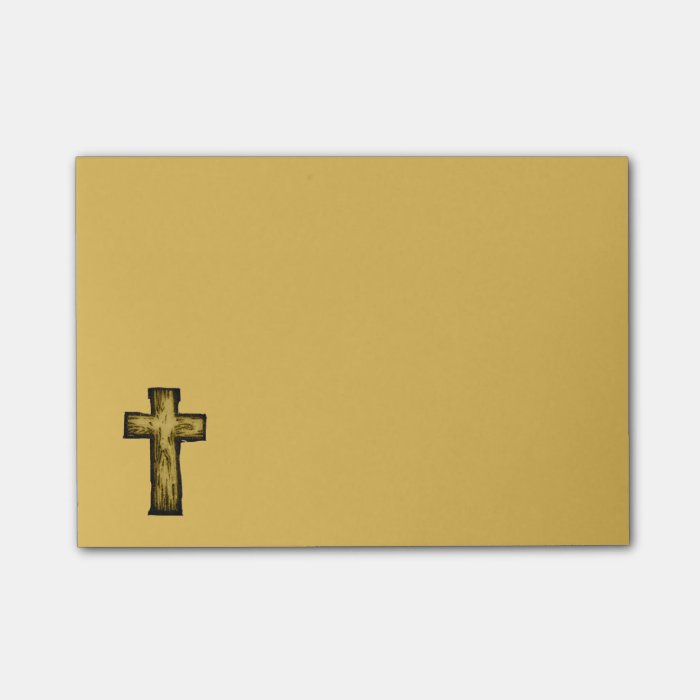 Brown Wooden Cross Illustration Postit® Notes Zazzle
