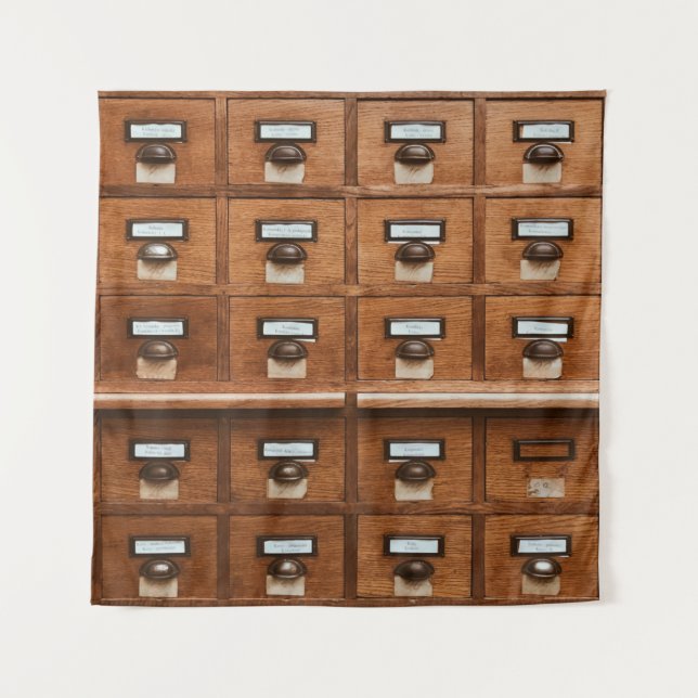 Brown wooden drawer tapestry (Front)