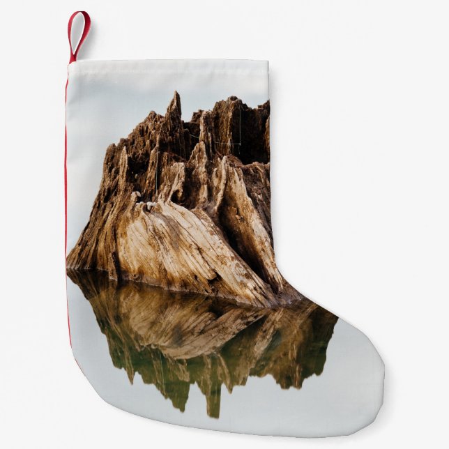 BROWN WOODEN FRAME SMALL CHRISTMAS STOCKING (Front)