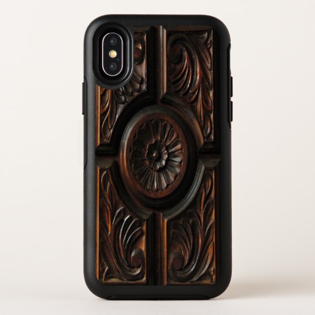 Brown Wooden Image OtterBox iPhone X Case (Back)