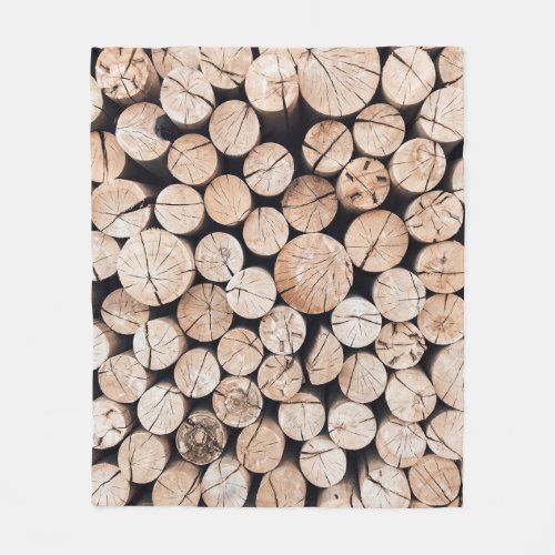 Brown wooden log lot fleece blanket