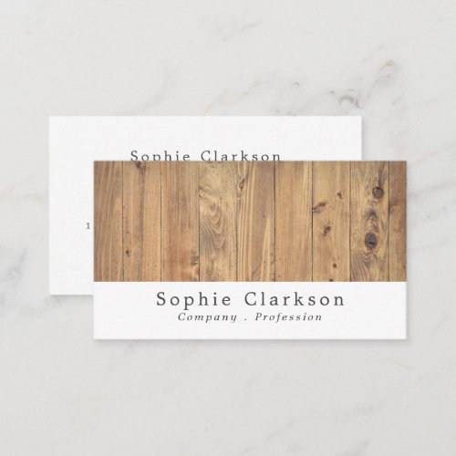 Brown Wooden Planks Effect Rustic Business Card