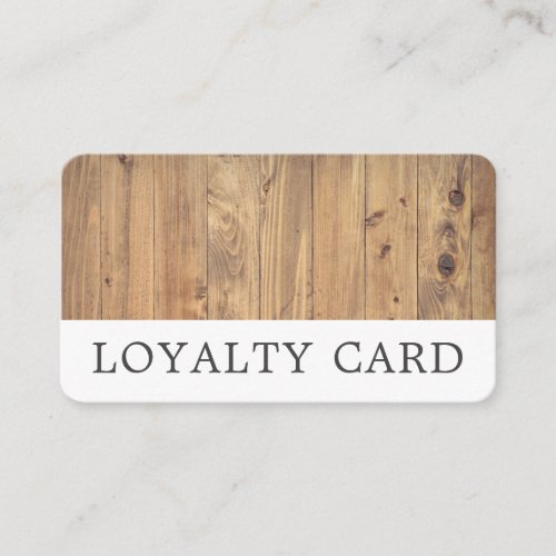 Brown Wooden Planks Rustic Loyalty Card