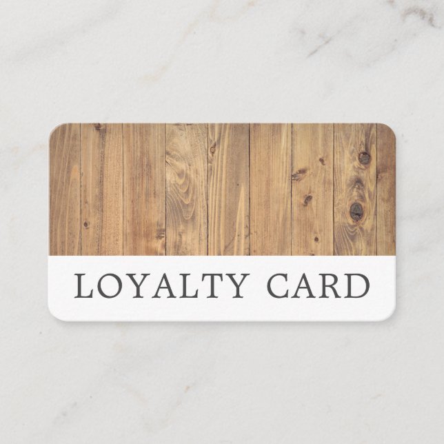 Brown Wooden Planks, Rustic Loyalty Card (Front)