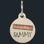 Brown Wooden Rule School Math Teacher Yardstick Pet Name Tag<br><div class="desc">Pet tag design features an original illustration of a classic wooden ruler. Just personalize with the name of your dog or cat.

Lots of coordinating pet products are also available from this shop! Don't see exactly what you're looking for? Contact Rebecca to have a product customized just for you!</div>