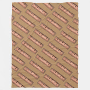 Brown Wooden School Measuring Stick Wooden Ruler Fleece Blanket