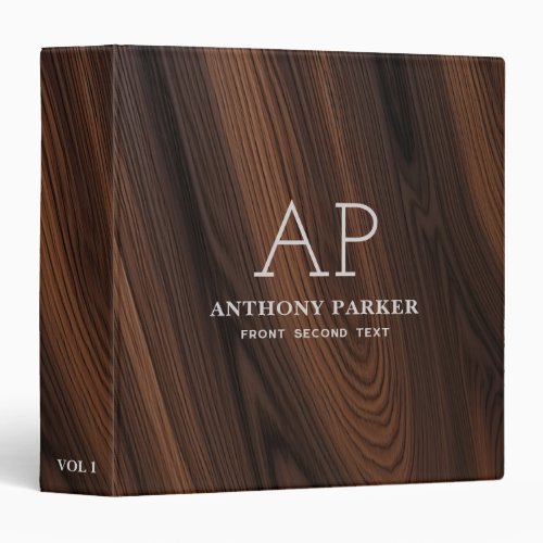 Brown Wooden Texture  3 Ring Binder