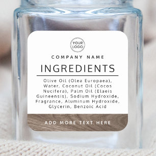 Brown woodgrain logo ingredient list product label