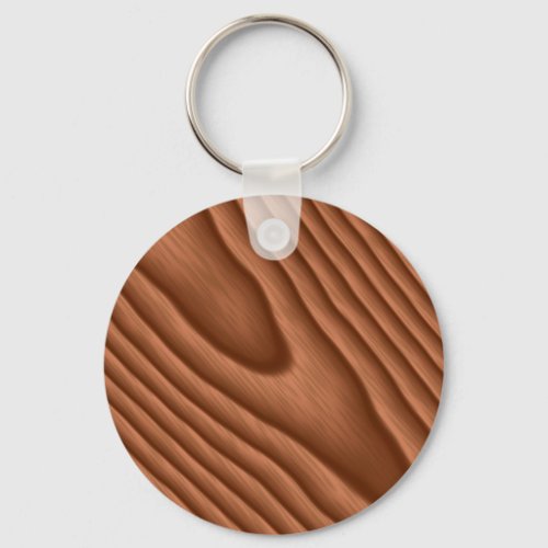 Brown Woodgrain Textured Keychain