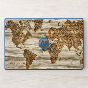 Brown World Map – Travel Style for Wanderlusters HP Laptop Skin