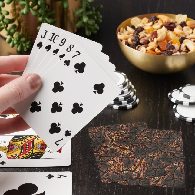 Brown wrinkled texture with burnt spots and cracks poker cards (In Situ)