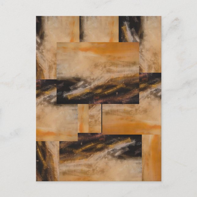 Brown Yellow Abstract Design Postcard (Front)