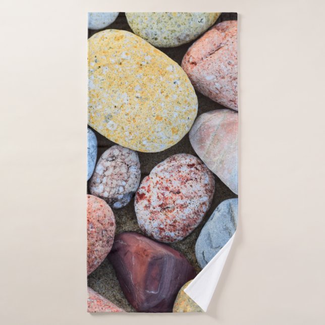 Brown yellow and gray stones bath towel (Bath Towel)