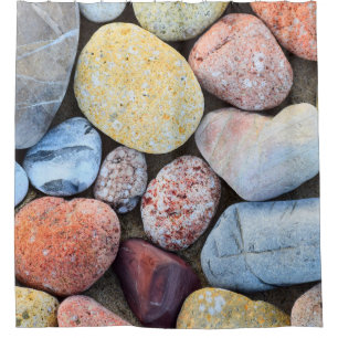 Brown yellow and gray stones shower curtain