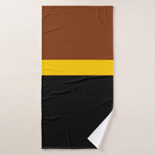 Brown Yellow Black Color Block Style Design Bath Towel