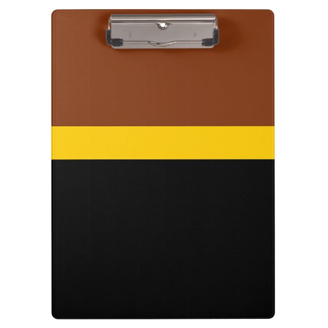 Brown Yellow Black Color Block Style Design  Clipboard (Front)